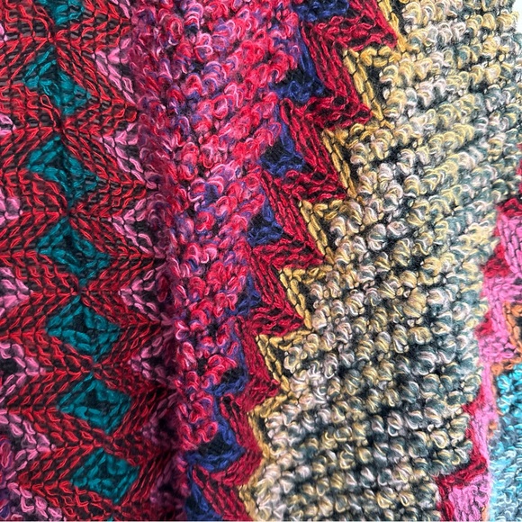 Saachi Multicolor Knit Poncho with Tassels - Picture 7 of 7